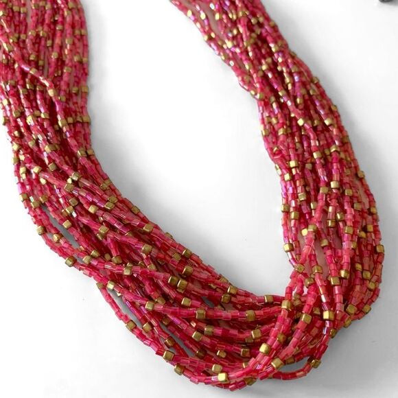 Multi Strand Seed Bead Necklace - Picture 3 of 4